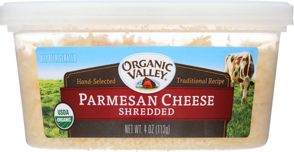 Organic Valley: Shredded Parmesan Cheese, 4 Oz