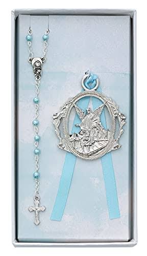 Blue Rosary & Crib Medal