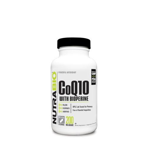 NutraBio CoQ10 Dietary Supplement - 200mg, 60 Capsules