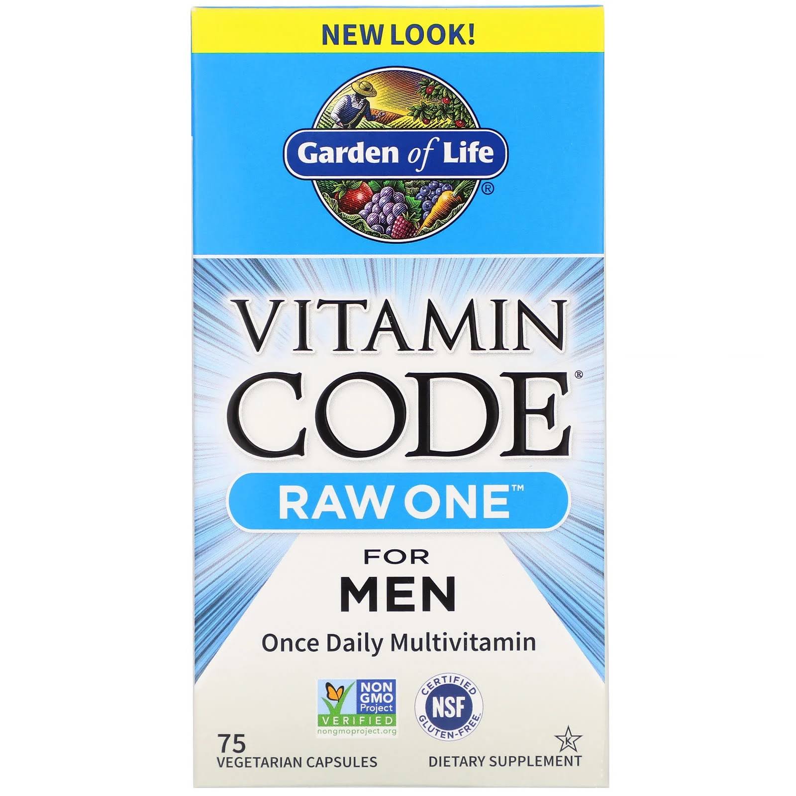Garden of Life Vitamin Code Raw One for Men Dietary Supplement - 75 Vegetarian Capsules
