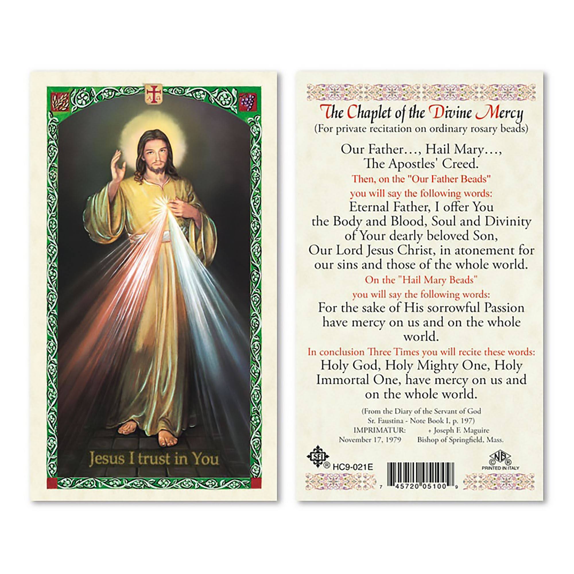 EWTN - Laminated Holy Card The Chaplet of Divine Mercy