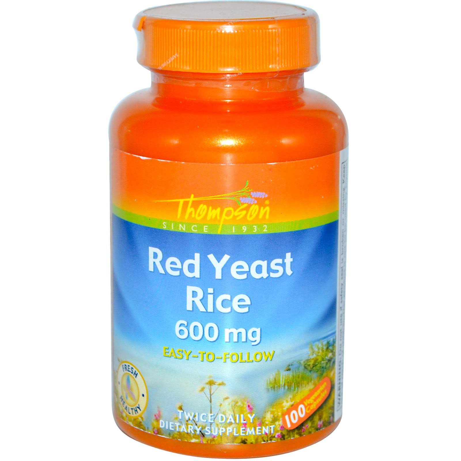 Thompson Nutritional Products Red Yeast Rice Supplement - 600mg, 100 Vegetarian Capsules