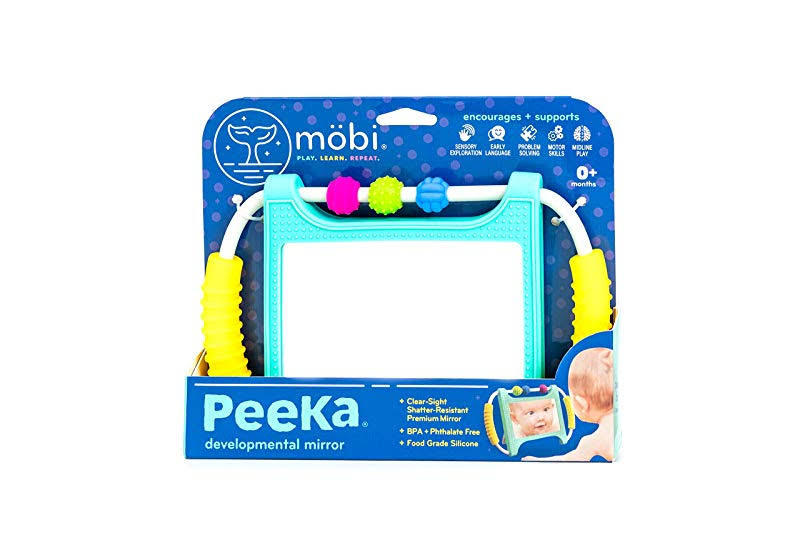 Mobi Peeka Baby Developmental Mirror - Safe Newborn Toys, Brain