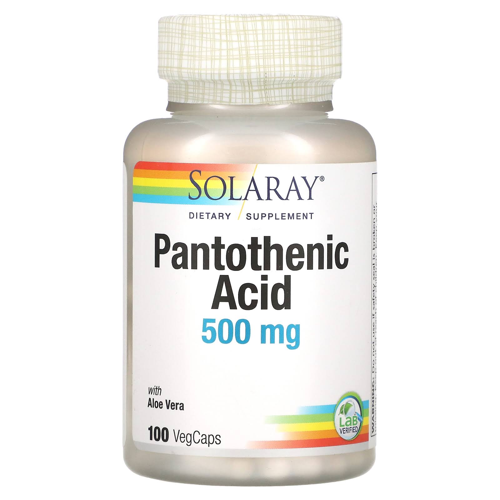 Solaray Pantothenic Acid 500 mg capsules - 100 count