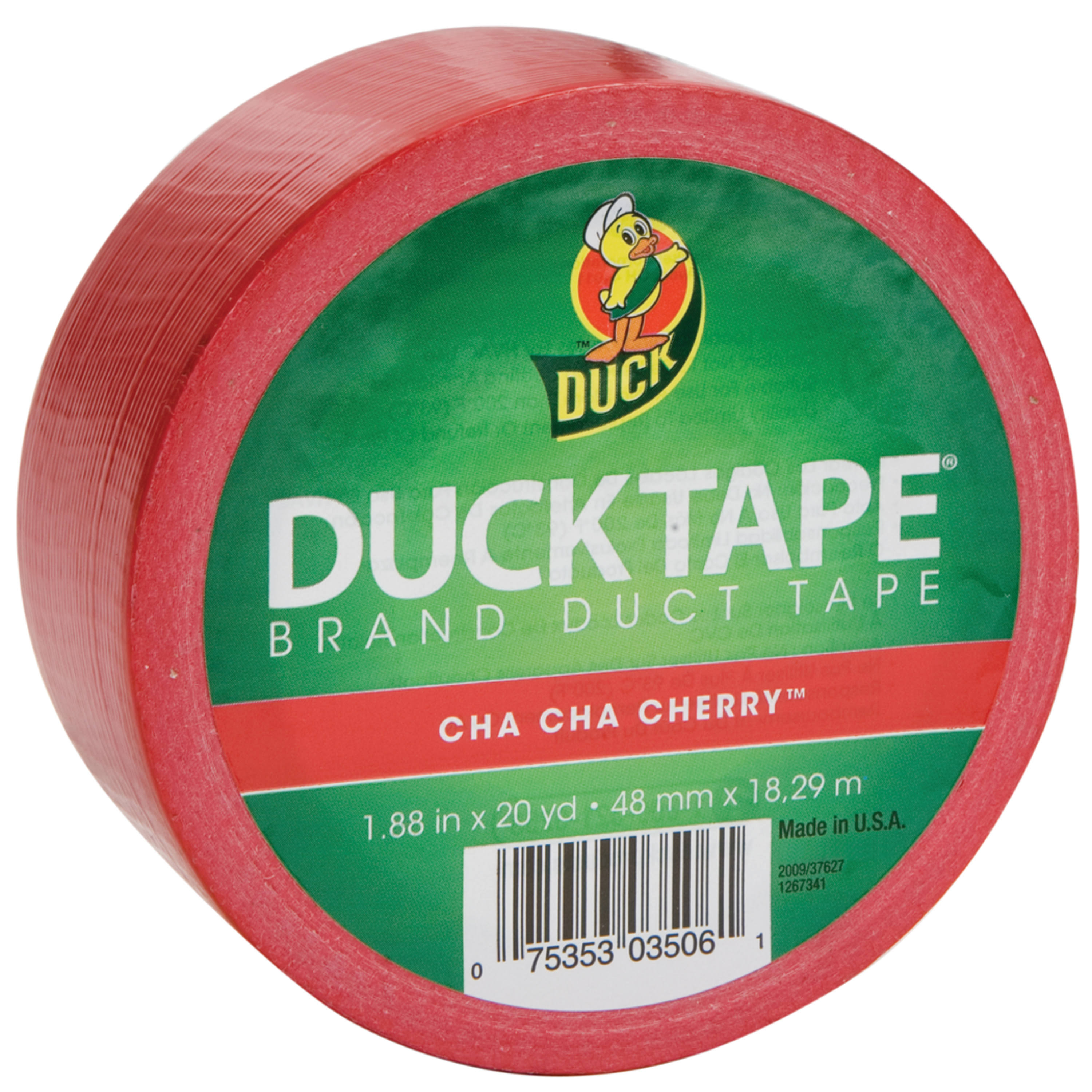 Duck Brand Colored Duct Tape - 1.88" x 20yds, 3" Core, Red