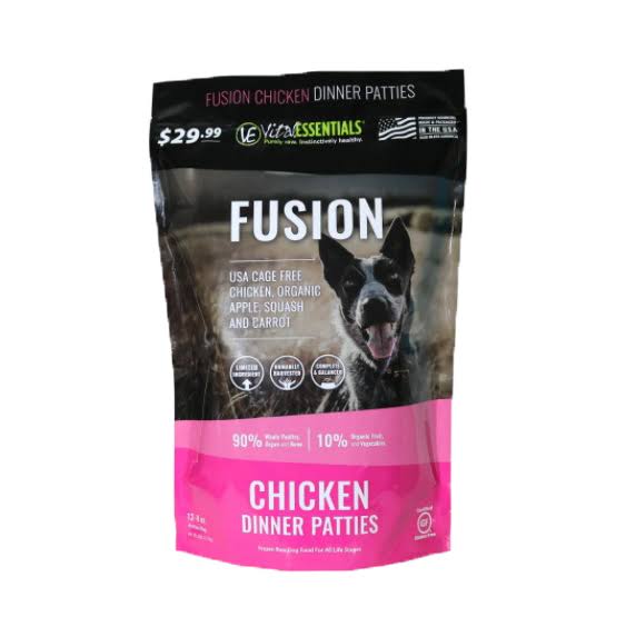 Vital Essentials Chicken Fusion Frozen Dog Patties 6-lb