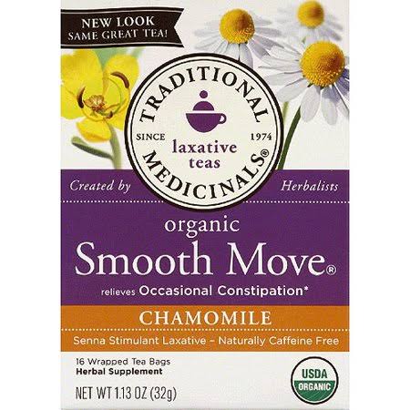 Traditional Medicinals Organic Smooth Move Herbal Tea, Chamomile - 16 bags, 1.1 oz box