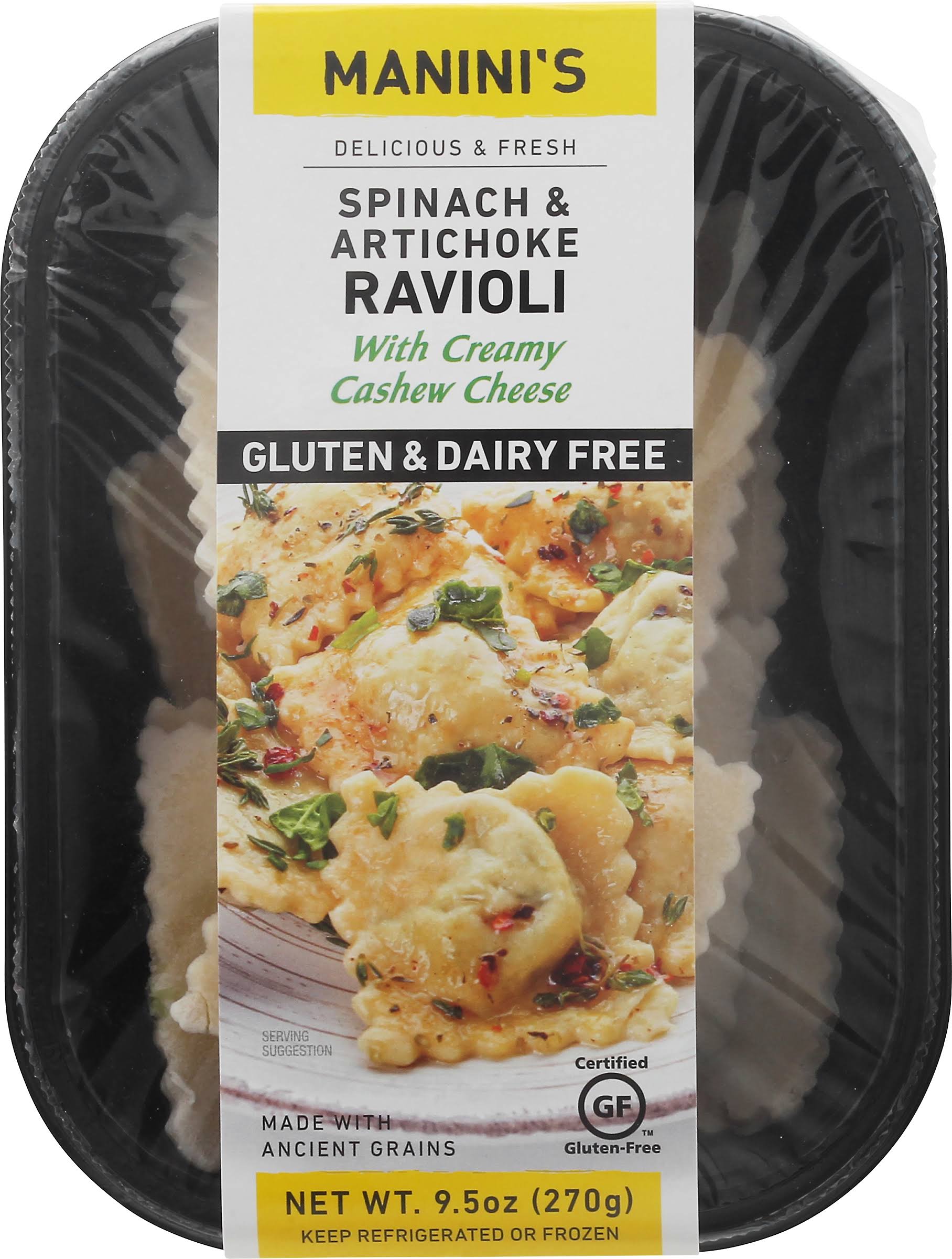 Manini's Ravioli, Spinach & Artichoke - 9.5 oz