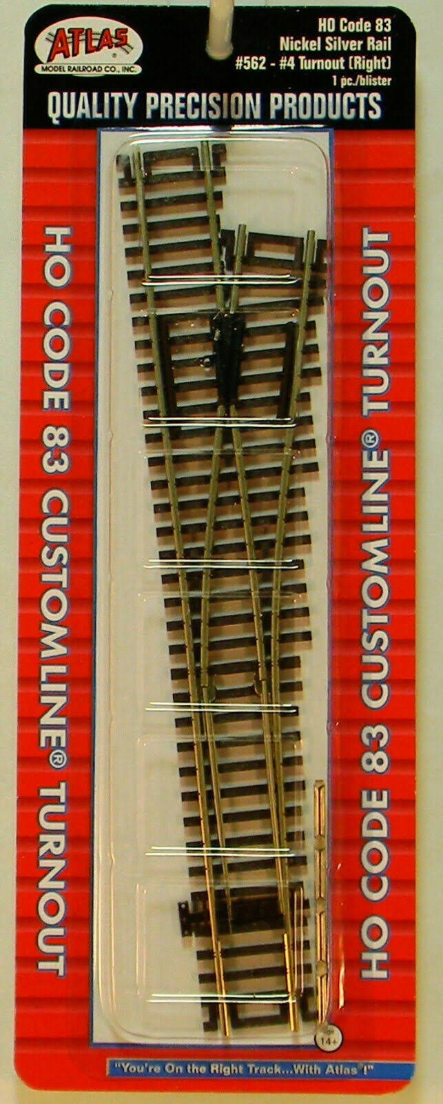 Atlas Model Railroad 562 Code 83 #4 Turnout Right Train Toy - HO Scale, Multi-Colored