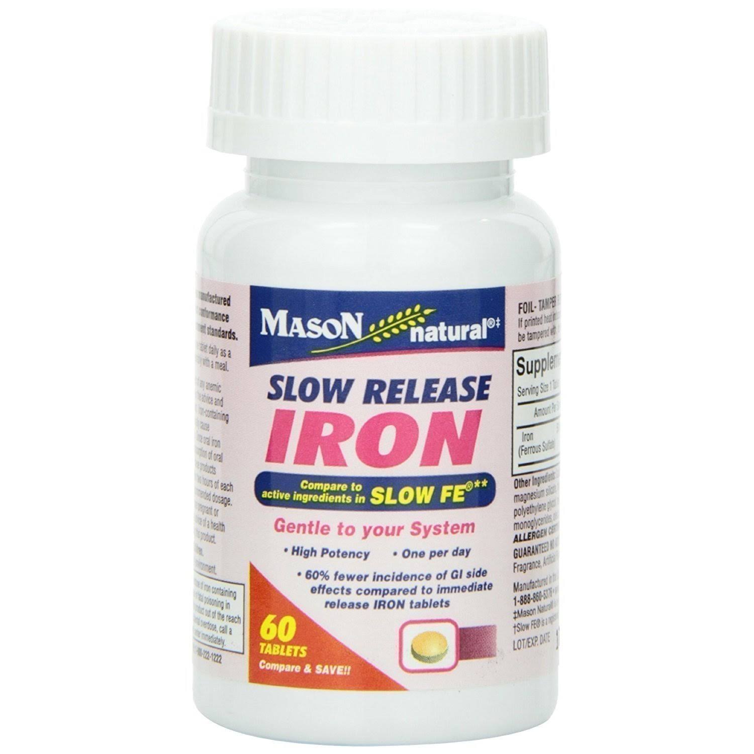 Mason Natural Slow Release Iron Tablets - 60 Tablets