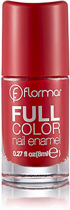 Flormar Full Color Nail Enamel - Fc08 Optimistic Red, 8ml