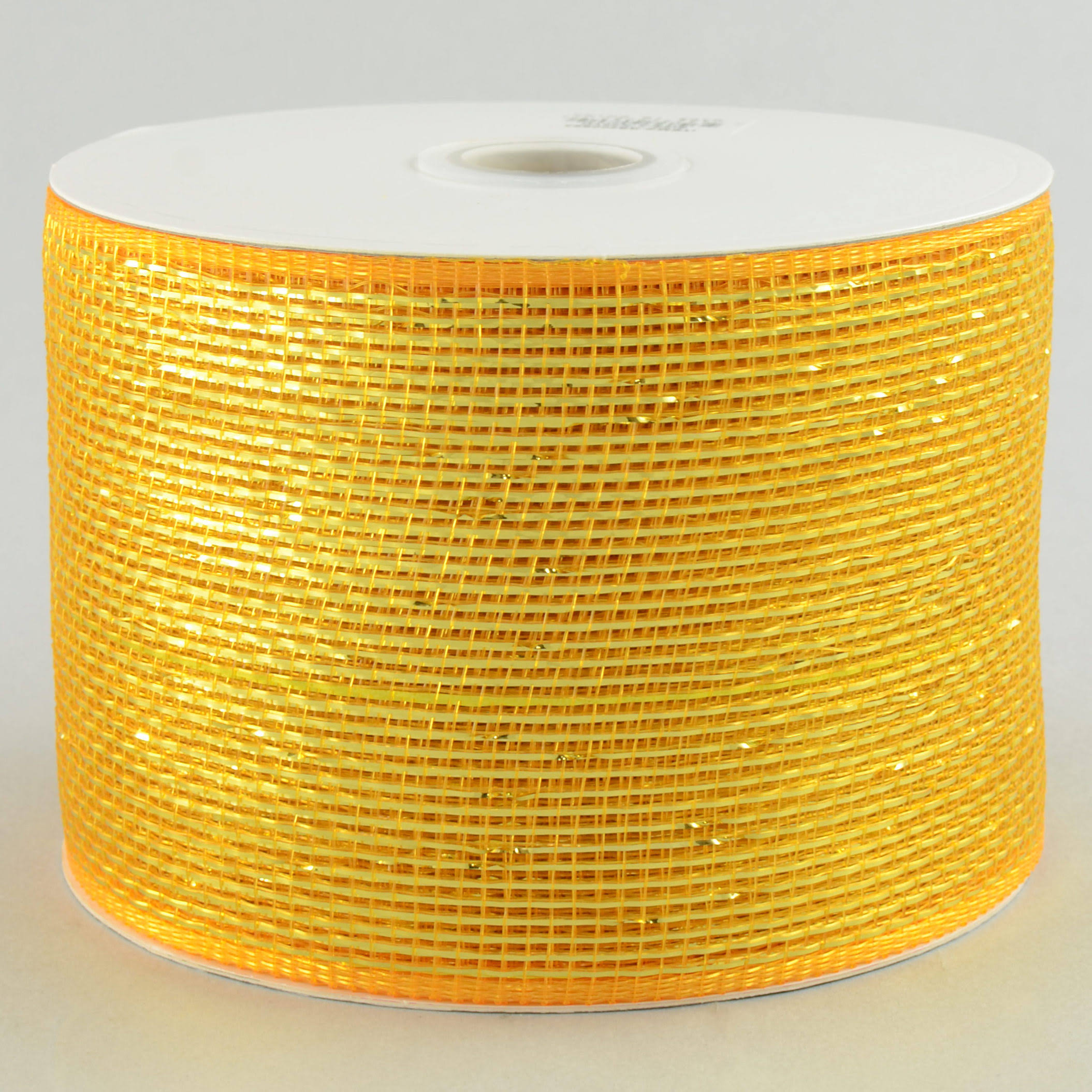 Poly Deco Mesh Ribbon - Metallic Gold, 4"