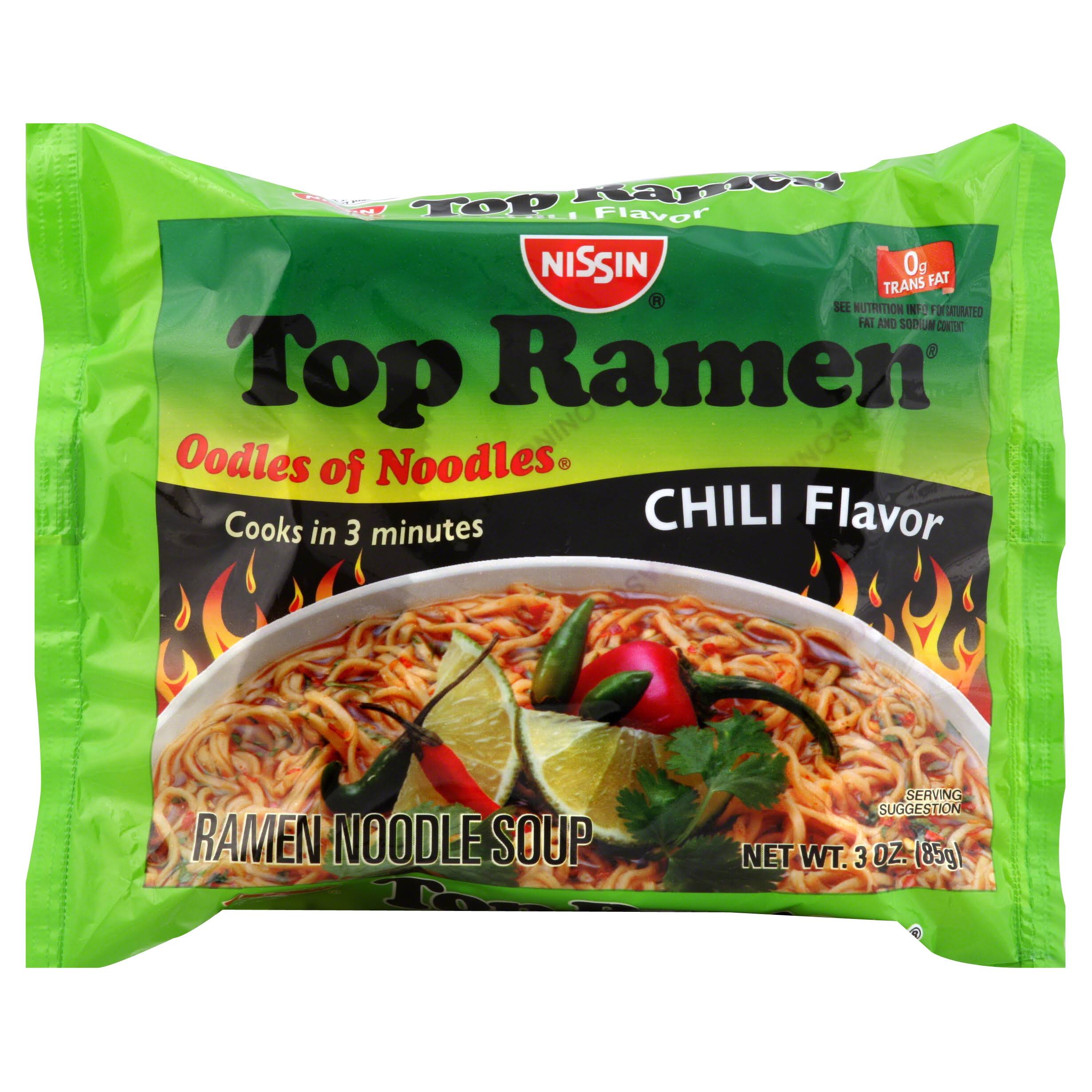 Nissin Top Ramen Noodle Soup - Chili Flavor, 3oz, 24ct