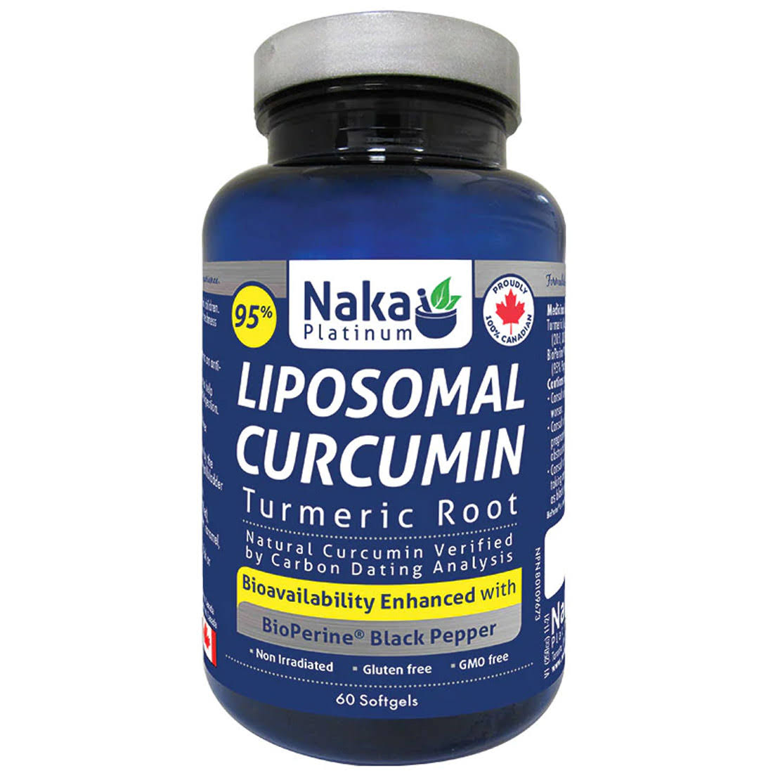 Naka Platinum Liposomal Curcumin Plus Bioperene, 60Softgels