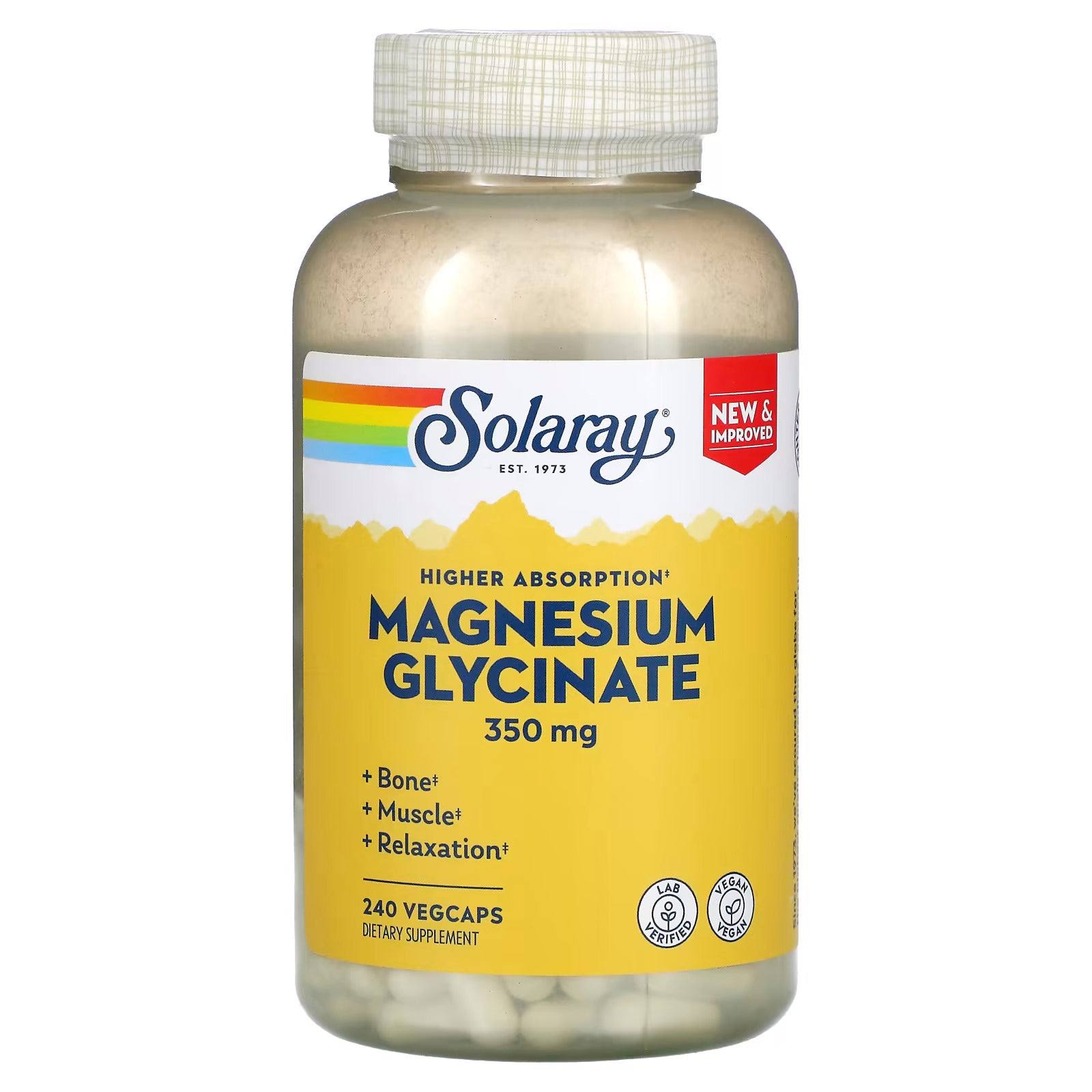 Solaray Magnesium Glycinate 350 240 Capsules