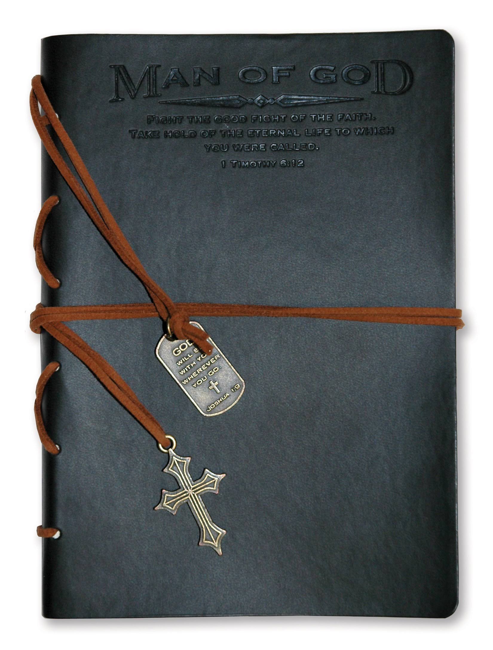 Divinity Boutique 22880 Journal Man of God - With Black Cross Charm