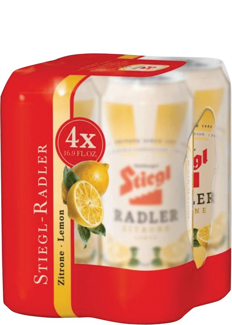 Stiegl Radler, Lemon - 4 pack, 16.9 fl oz cans