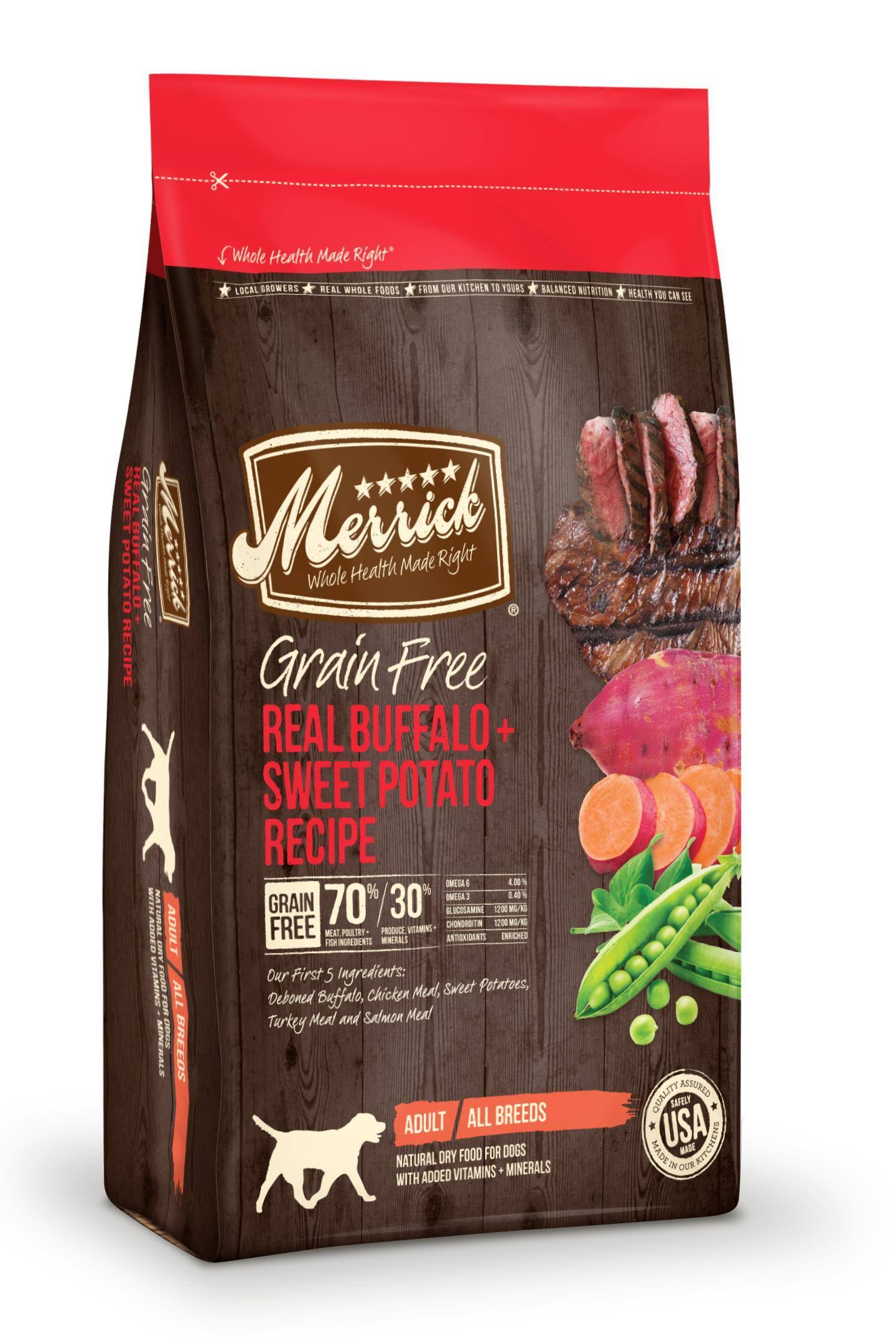 Merrick Grain Free Adult Dog Food - Real Buffalo & Sweet Potato, 4lb