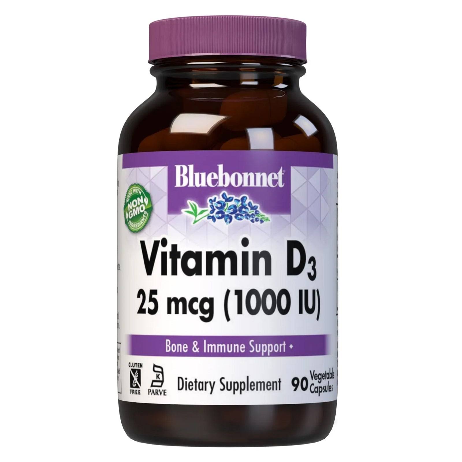 Bluebonnet Vitamin D3 1000 Iu - 90 Vegetarian Capsules