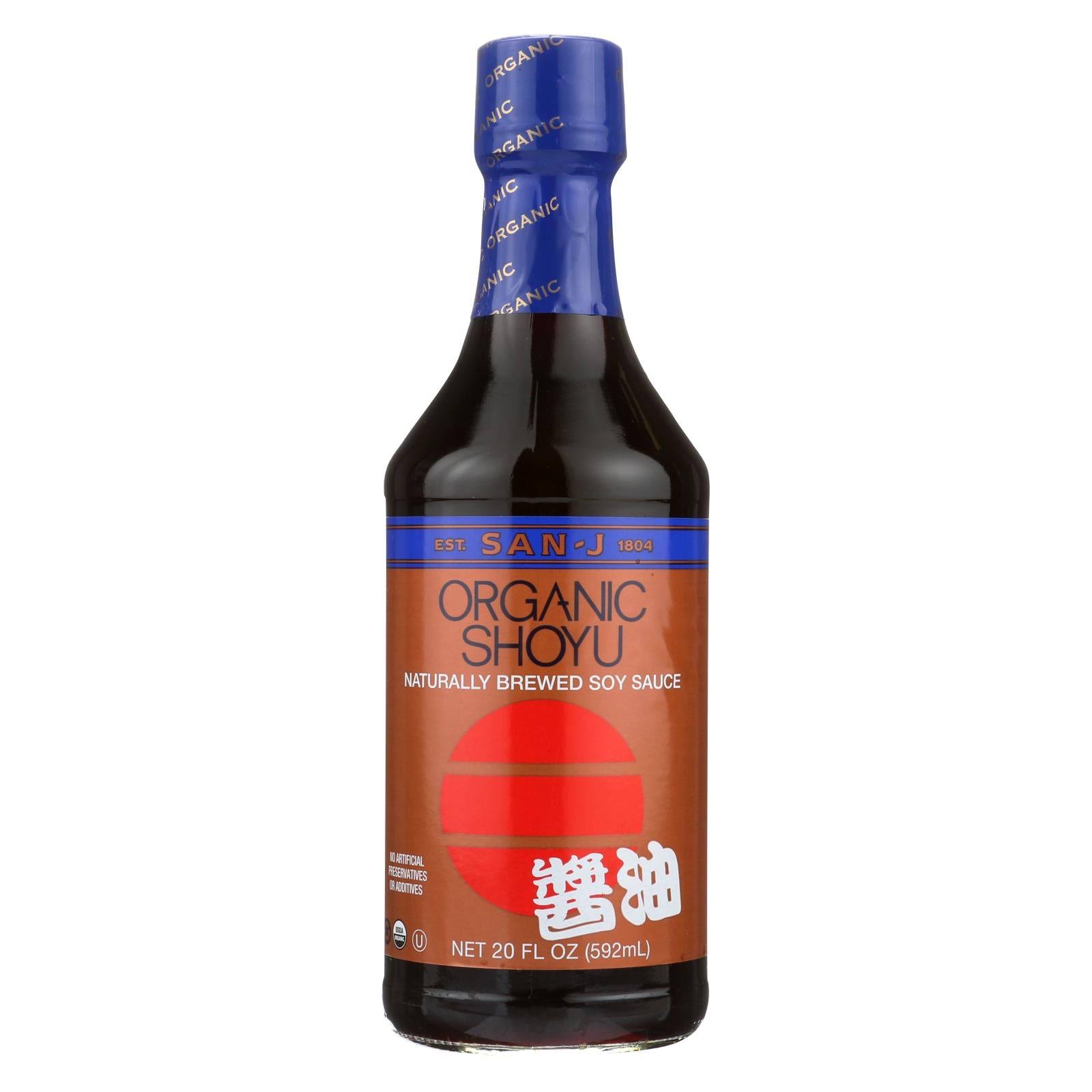 San J Organic Shoyu Sauce Soy - 20oz, 6 Pack