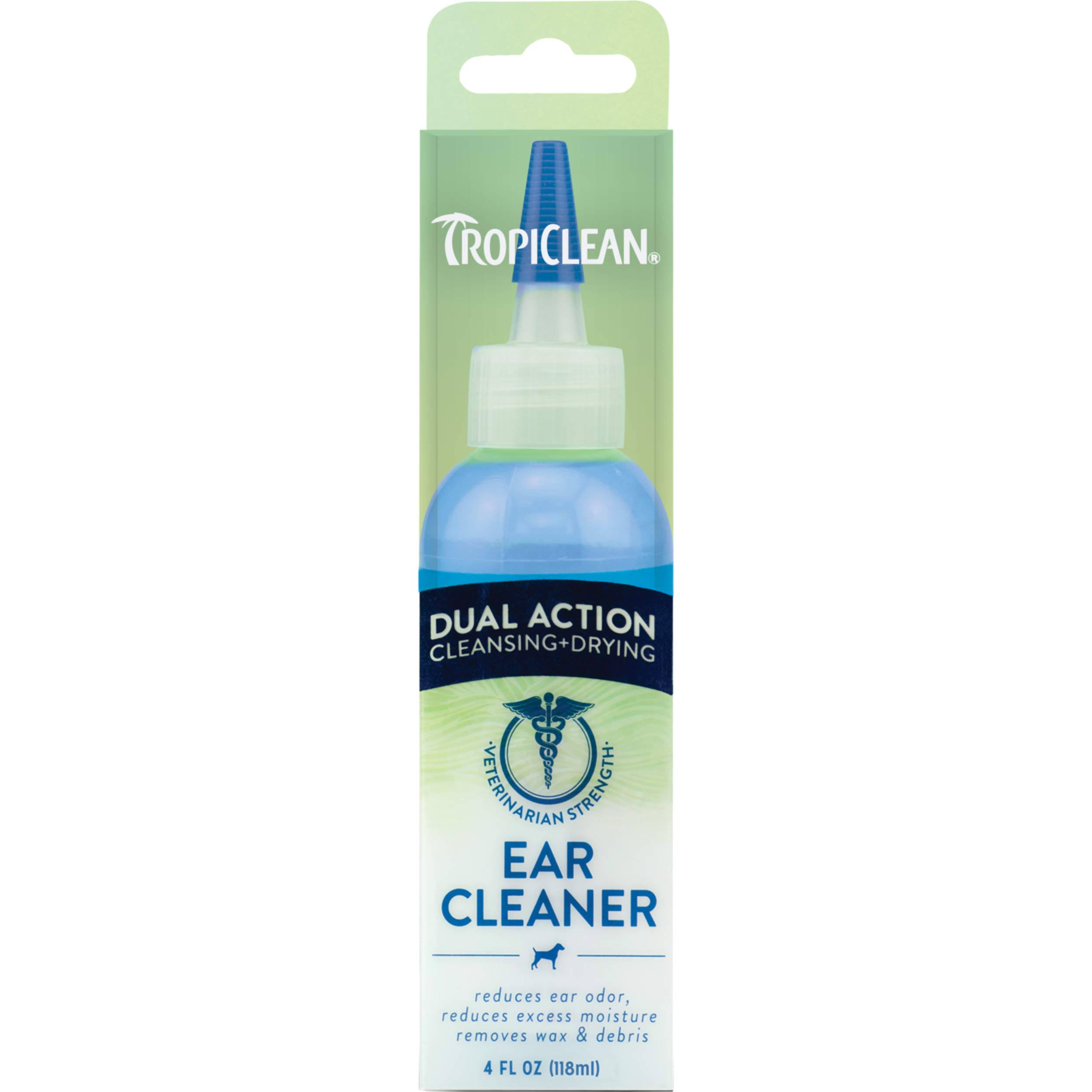Tropiclean Dual Action Dog Ear Cleaner - 4oiz