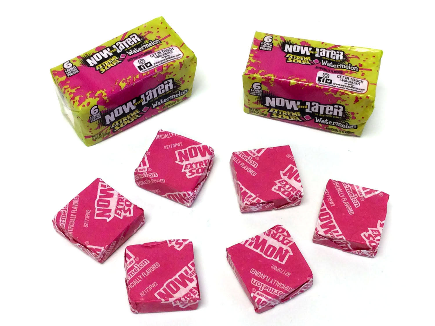 Now and Later Extreme Sour Chewy Candy - Watermelon, 26g