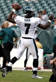 Vick warming up before the game 